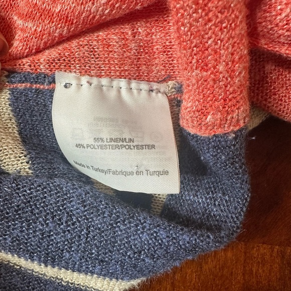 Tory Burch Blue and White Crew Neck Linen Sweater Size L - Picture 6 of 6